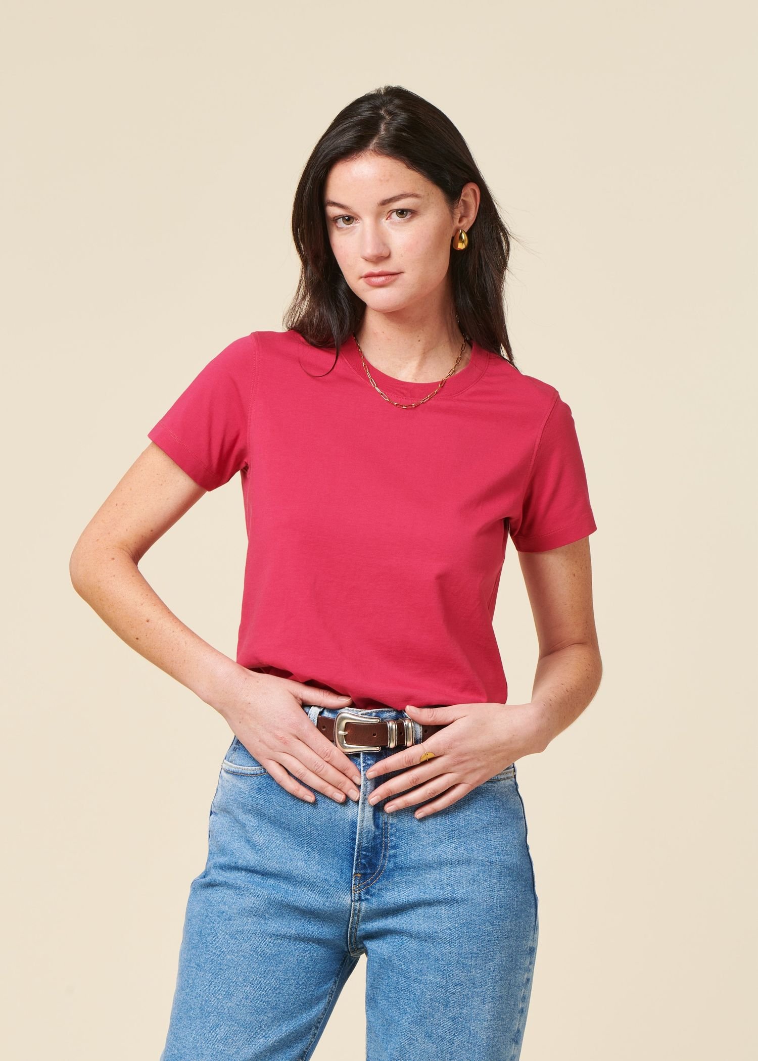 T-shirt en coton bio | fuschia